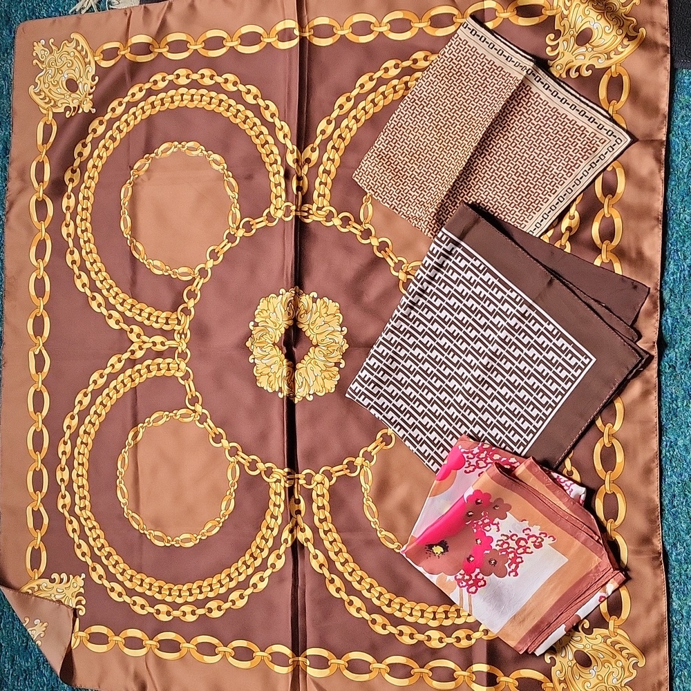 Brown silk scarves